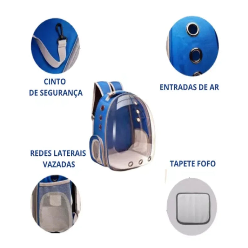 Mochila de transporte Pet - Visão Panorâmica